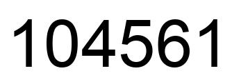 Number 104561 black image
