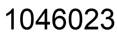 Number 1046023 black image