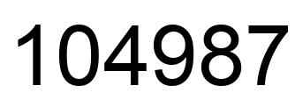 Number 104987 black image