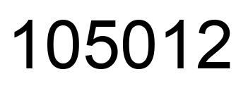 Number 105012 black image
