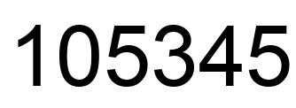 Number 105345 black image