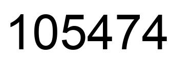 Number 105474 black image