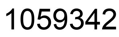 Number 1059342 black image