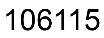 Number 106115 black image