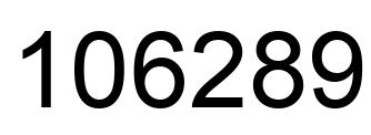 Number 106289 black image