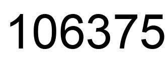 Number 106375 black image