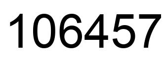 Number 106457 black image