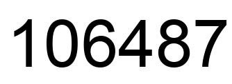 Number 106487 black image