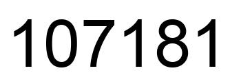 Number 107181 black image