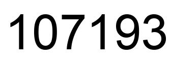 Number 107193 black image