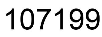 Number 107199 black image