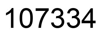 Number 107334 black image