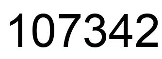 Number 107342 black image