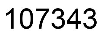 Number 107343 black image