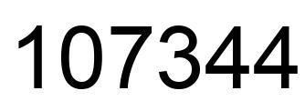 Number 107344 black image