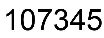Number 107345 black image
