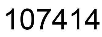 Number 107414 black image