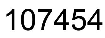 Number 107454 black image