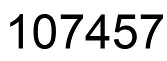 Number 107457 black image