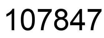 Number 107847 black image