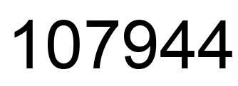 Number 107944 black image