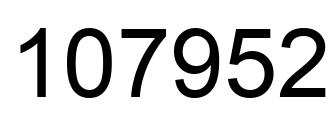 Number 107952 black image
