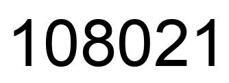 Number 108021 black image