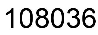 Number 108036 black image