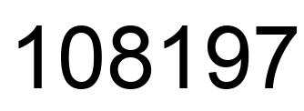 Number 108197 black image