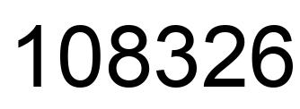 Number 108326 black image