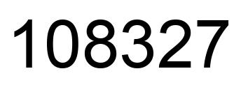 Number 108327 black image