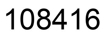 Number 108416 black image