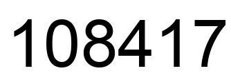 Number 108417 black image