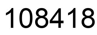 Number 108418 black image