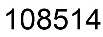 Number 108514 black image