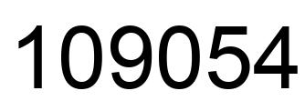 Number 109054 black image