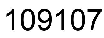 Number 109107 black image