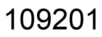 Number 109201 black image