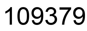 Number 109379 black image
