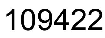 Number 109422 black image
