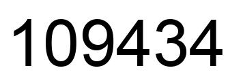 Número 109434 imagen negro