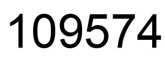 Number 109574 black image
