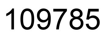 Number 109785 black image