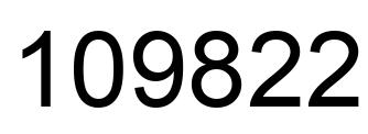 Number 109822 black image