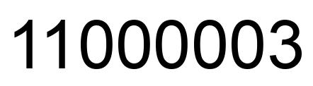 Número 11000003 imagen negro