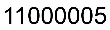Número 11000005 imagen negro