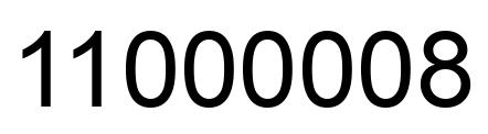 Número 11000008 imagen negro