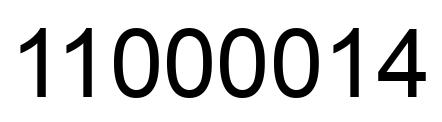 Number 11000014 black image