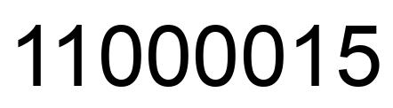 Number 11000015 black image