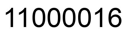 Number 11000016 black image